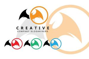 design de logotipo de morcego, ilustração de halloween, marca corporativa, ícone de animal noturno vetor