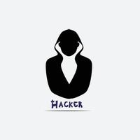 ícone de hacker para logotipo de monograma de iniciais de negócios vetor