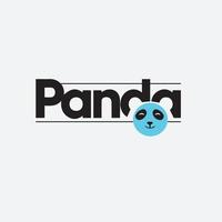 ícone de panda para logotipo de monograma de iniciais de negócios vetor