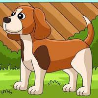 ilustração de desenho animado colorido de cachorro beagle vetor