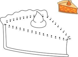 desenhos de torta de ação de graças ponto a ponto para colorir vetor