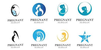 símbolo de vetor de logotipo de mãe grávida