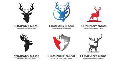 ícone de vetor de logotipo de veado animal mamífero, vivendo na floresta, ilustração de design