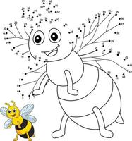 página para colorir de abelha ponto a ponto para crianças vetor