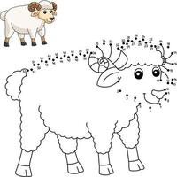 página para colorir de ovelha ponto a ponto para crianças vetor