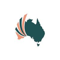 ícone do logotipo austrália mapas vetor de finanças