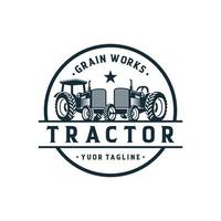 modelo de vetor de logotipo de fazenda de trator