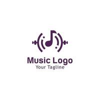 ilustração em vetor design de modelo de logotipo de música