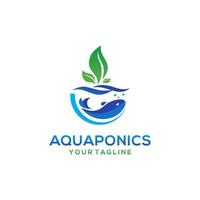 modelo de vetor de estoque de logotipo de aquaponia