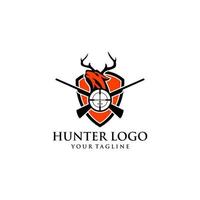 modelo de vetor de design de logotipo de caçador ao ar livre