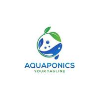 modelo de vetor de estoque de logotipo de aquaponia