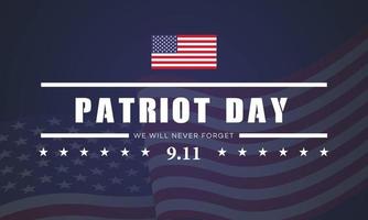 dia do patriota eua nunca se esqueça do cartaz vetorial 9.11 - ilustração vetorial vetor