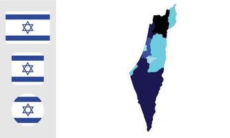 mapa e bandeira de israel vetor