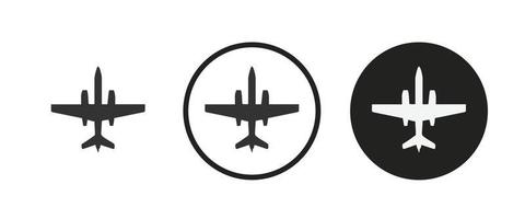 ícone de avião de combate. conjunto de ícones da web. ilustração vetorial vetor
