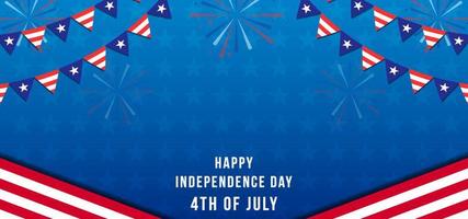 feliz dia da independência 4 de julho de fundo com área de espaço de cópia vetor