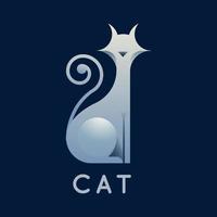 modelo de vetor de design de logotipo de gato. ícone de conceito de logotipo de clínica veterinária de cuidados com animais de estimação em casa