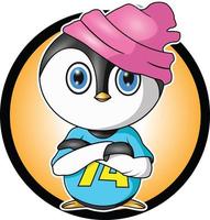 um pinguim é elegante usando um chapéu