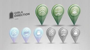 design de coleção de ícones futuristas de tempo de oração islâmico vetor