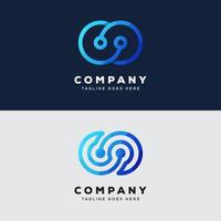 vetor premium de design de logotipo infinito de tecnologia de coleção