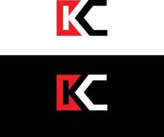 elemento de carta de branding gráfico de vetor de design de logotipo kc.