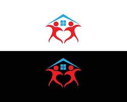 amo o design de logotipo em casa, design de modelo de atendimento domiciliar. vetor
