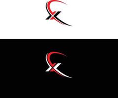 carta x logotipo modelo ilustração design. vetor