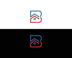 letra b logotipo em casa e vetor de design de ícone.