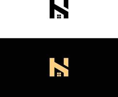 design de logotipo moderno e simples para o vetor de design de casa letra h.