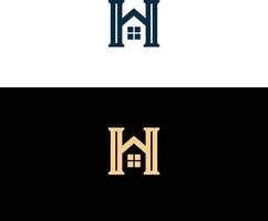 design de logotipo moderno e simples para o vetor de design de casa letra h.