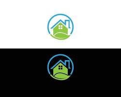 eco e logotipo da casa verde e conceito de design de ícone. vetor