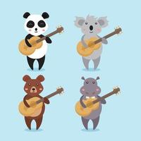 animais com um vetor de guitarra