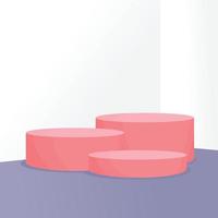 prateleira rosa virtual moderno 3d render pano de fundo mínimo vetor