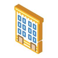 ilustração de cor de vetor de ícone isométrico de prédio de apartamentos