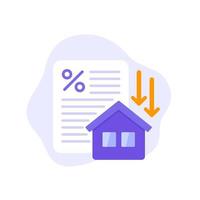 refinanciamento de hipoteca, ícone de vetor de empréstimo à habitação