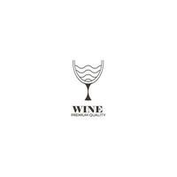 logotipo de vinho minimalista e elegante vetor