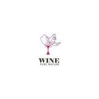 logotipo de vinho minimalista e elegante vetor