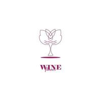 logotipo do vinho combinado com a natureza, vinho natural vetor