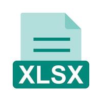 xlsx ícone multicolorido plano vetor