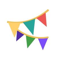 ícone multicolorido plano de decoração de festa vetor