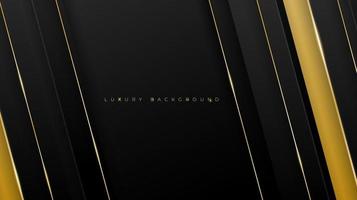 fundo preto em design de conceito de luxo com design de linha dourada vetor