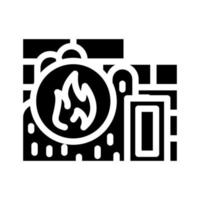 ilustração em vetor ícone glifo de material de construção à prova de chama