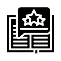 ilustração em vetor ícone de glifo de livro de revisão de feedback