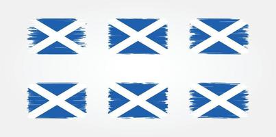 coleção de escova de bandeira da escócia. bandeira nacional vetor