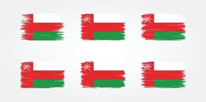 coleção de escova de bandeira de omã. bandeira nacional vetor