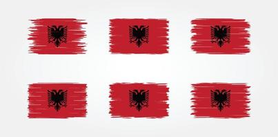 coleção de escova de bandeira da albânia. bandeira nacional vetor