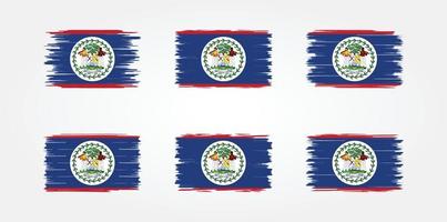 coleção de escova de bandeira de belize. bandeira nacional vetor