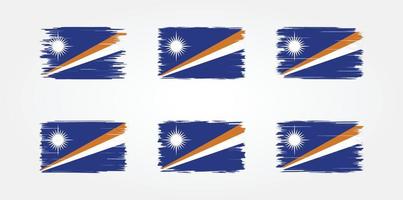 coleção de escovas de bandeira das ilhas marshall. bandeira nacional vetor