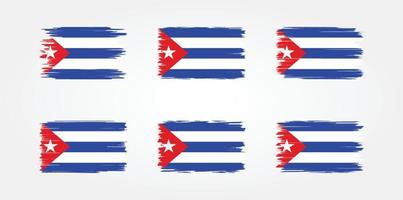 coleção de escova de bandeira de cuba. bandeira nacional vetor