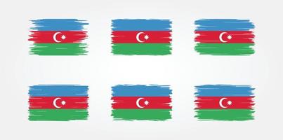 coleção de escova de bandeira do azerbaijão. bandeira nacional vetor