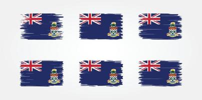 coleção de escova de bandeira das ilhas cayman. bandeira nacional vetor